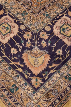 Oversized Chinese Agra Design Rug, Rust and Navy Palette, Early 20th Century