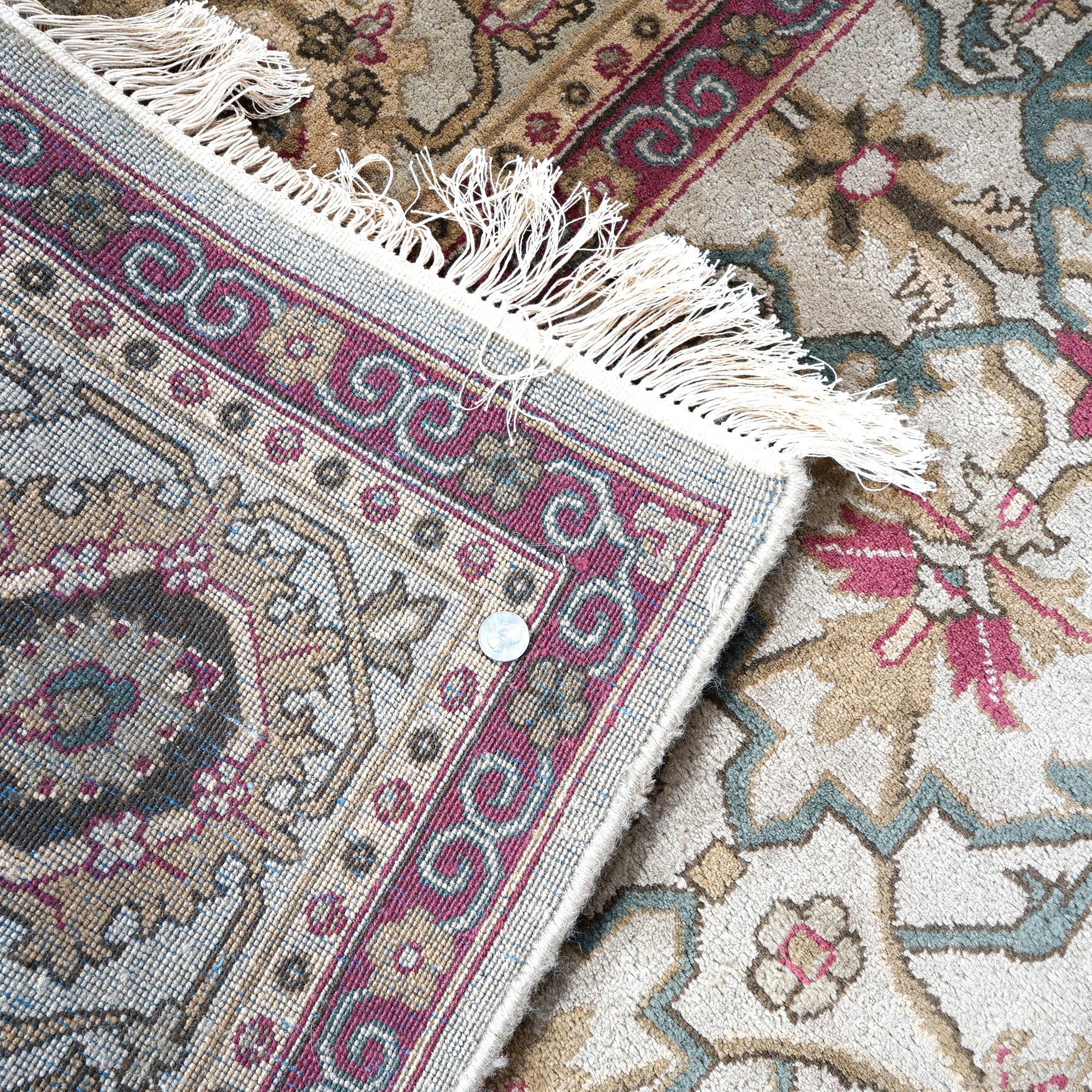 Agra Floral Oriental Wool Carpet 20th C 9
