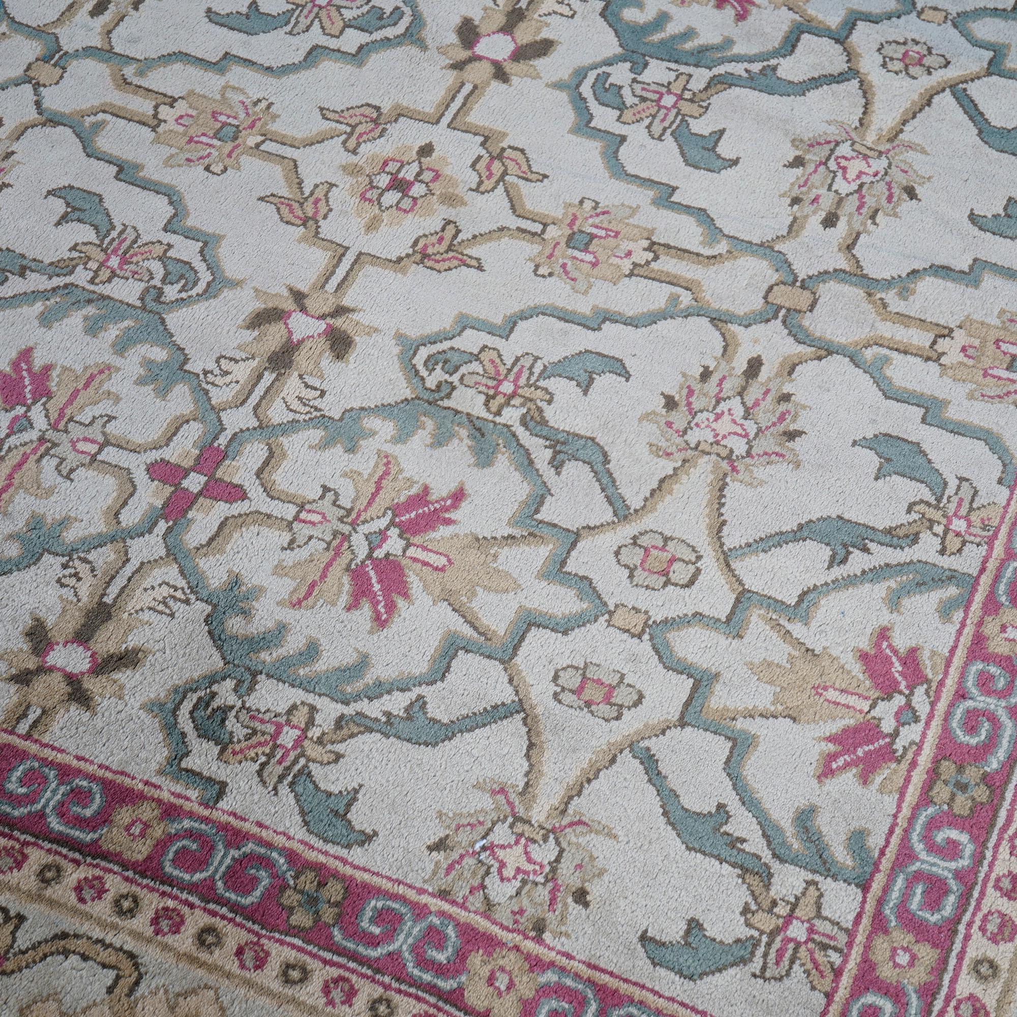 20th Century Agra Floral Oriental Wool Carpet 20th C