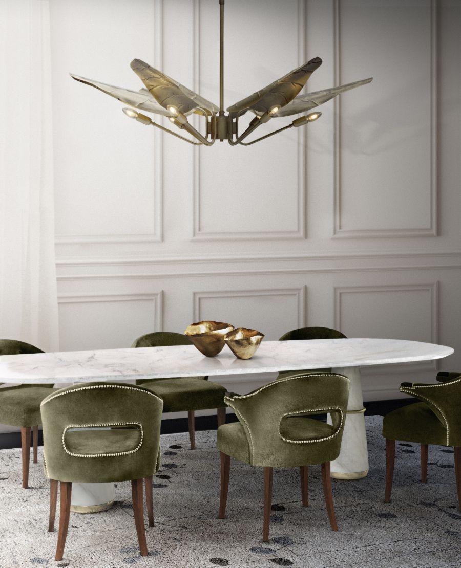 gold and marble dining table