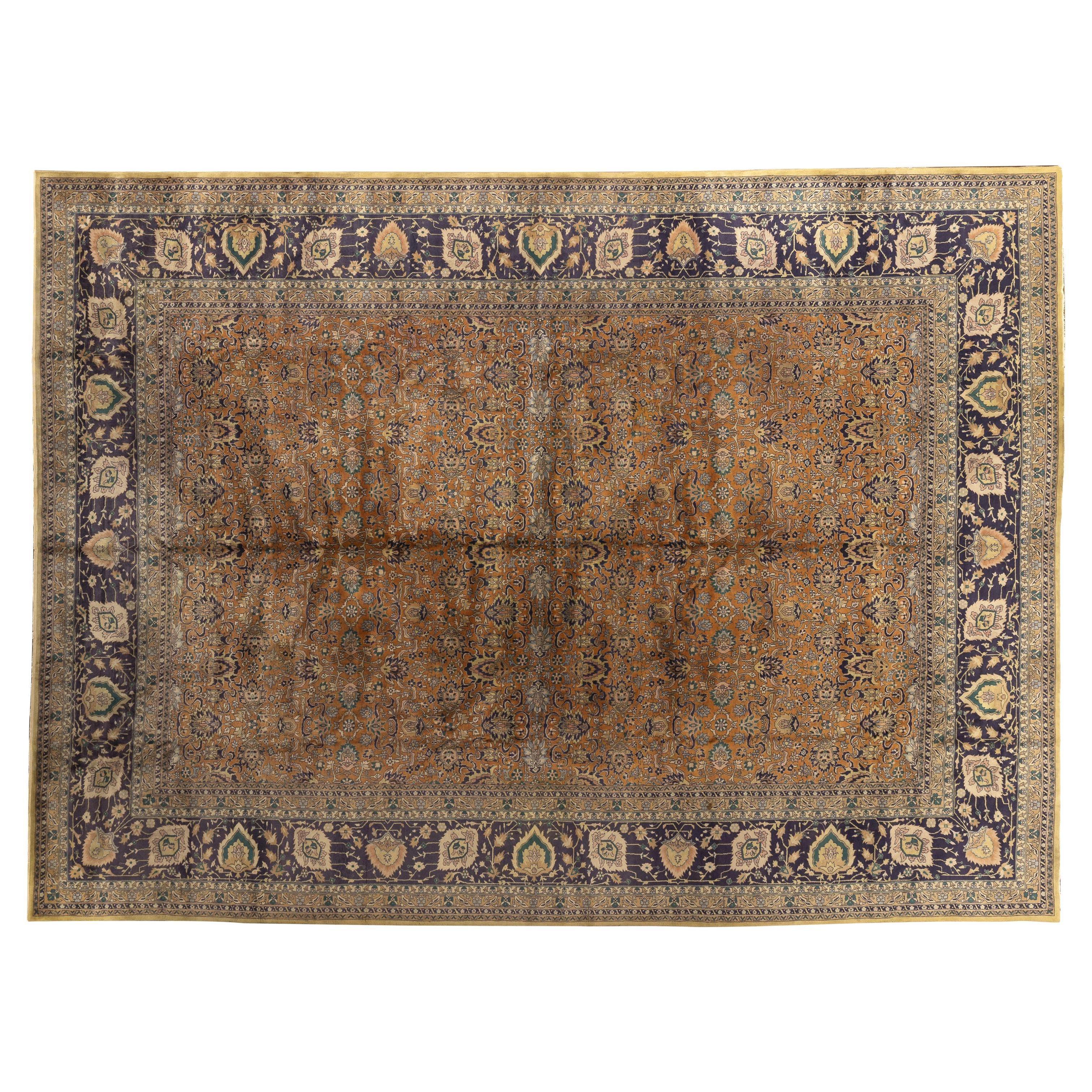 Noué à la main Tapis design surdimensionné Agra en vente