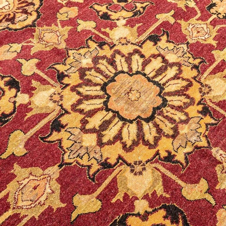 Agra-Teppich, klassisches Design mit Palmen und verwobenen Blumen im Angebot 1