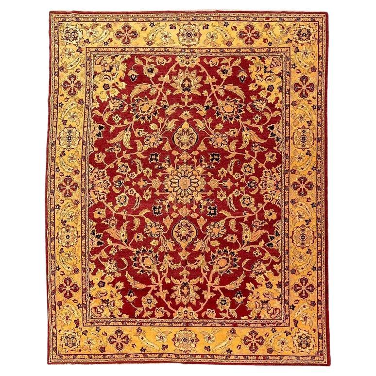 Agra-Teppich, klassisches Design mit Palmen und verwobenen Blumen im Angebot