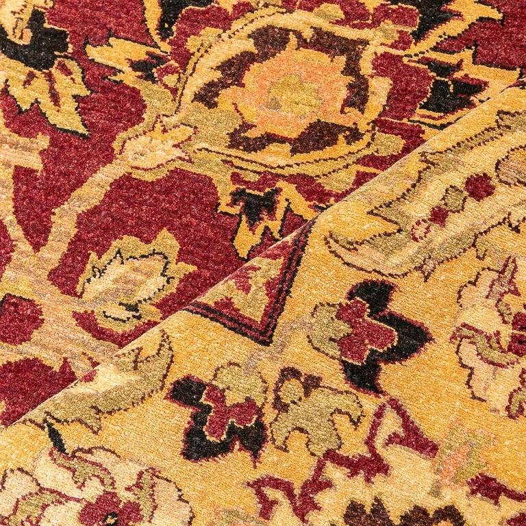 Agra-Teppich, klassisches Design mit Palmen und verwobenen Blumen im Angebot 4