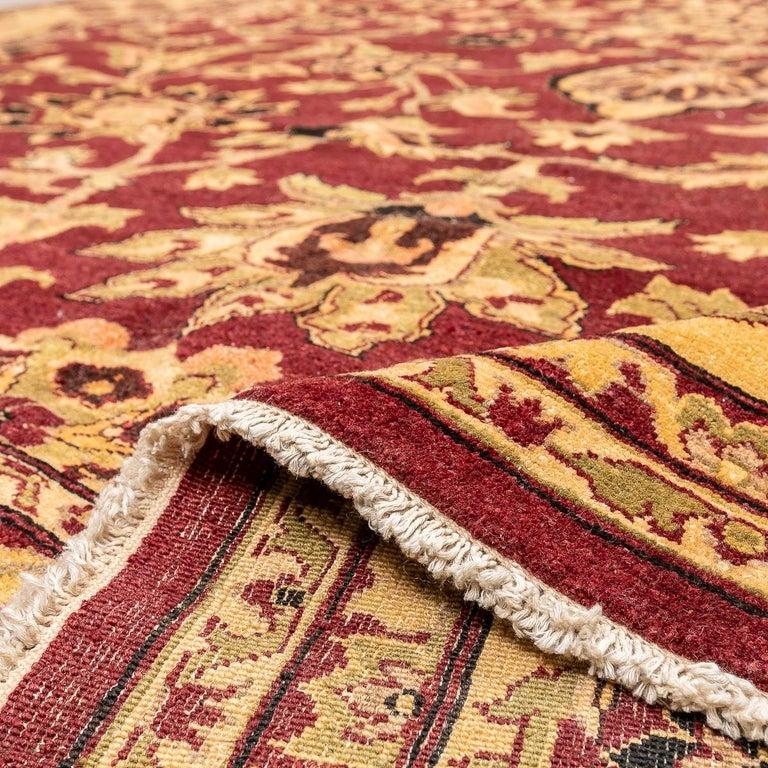 Agra-Teppich, klassisches Design mit Palmen und verwobenen Blumen im Angebot 5