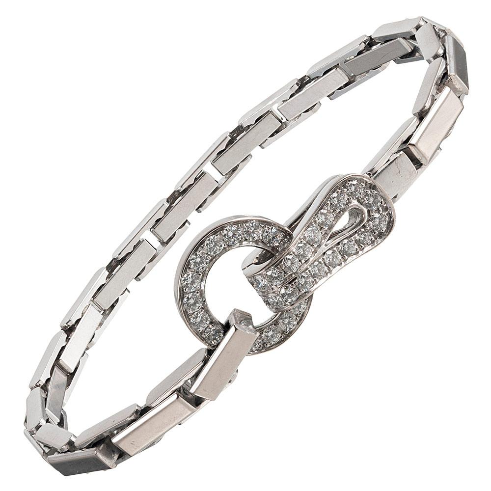 “Agrafe” Bracelet with Diamond Clasp, Signed Cartier