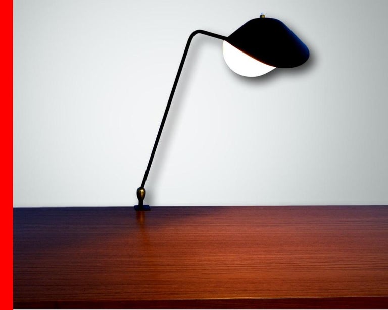 French Agrafee Desk Lamp, Double Swivel, by Serge Mouille  For Sale
