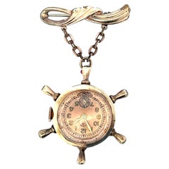 Agran & Son Solid Yellow Gold Vintage Swiss Watch Brooch
