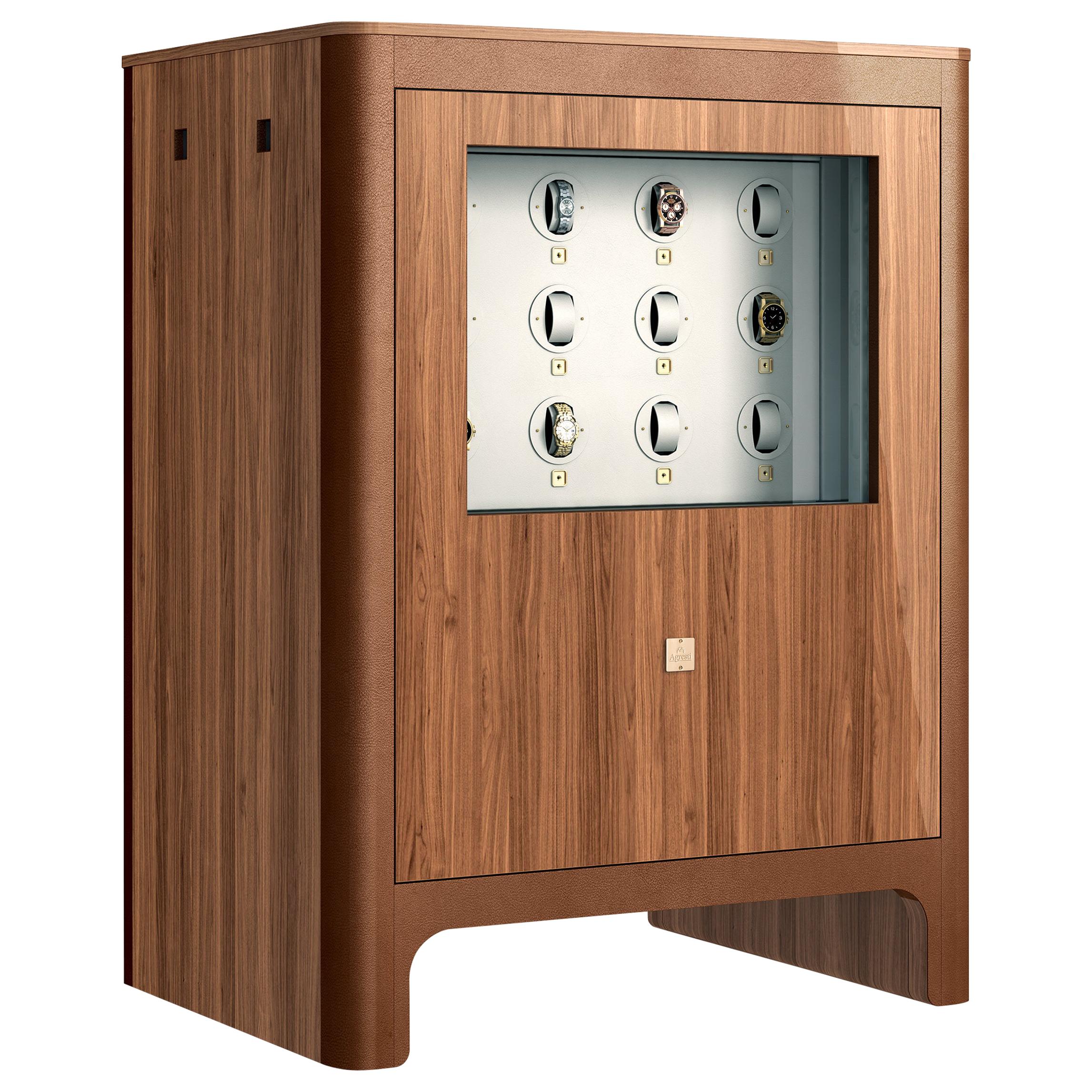 Agresti Al Centro Armored Chest in Polished Walnut For Sale