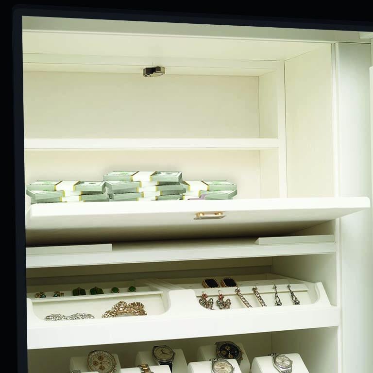 Modern Agresti Arco Rutenio Contemporary Armored Jewelry Armoire Safe in Ebony finish For Sale