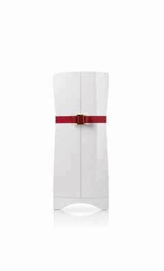 Agresti Contemporary Fiocco Armoire Safe in Shiny White Maple