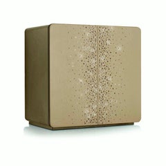 Cream Contemporary Armored Jewelry Chest Safe with Swarovski Crystals