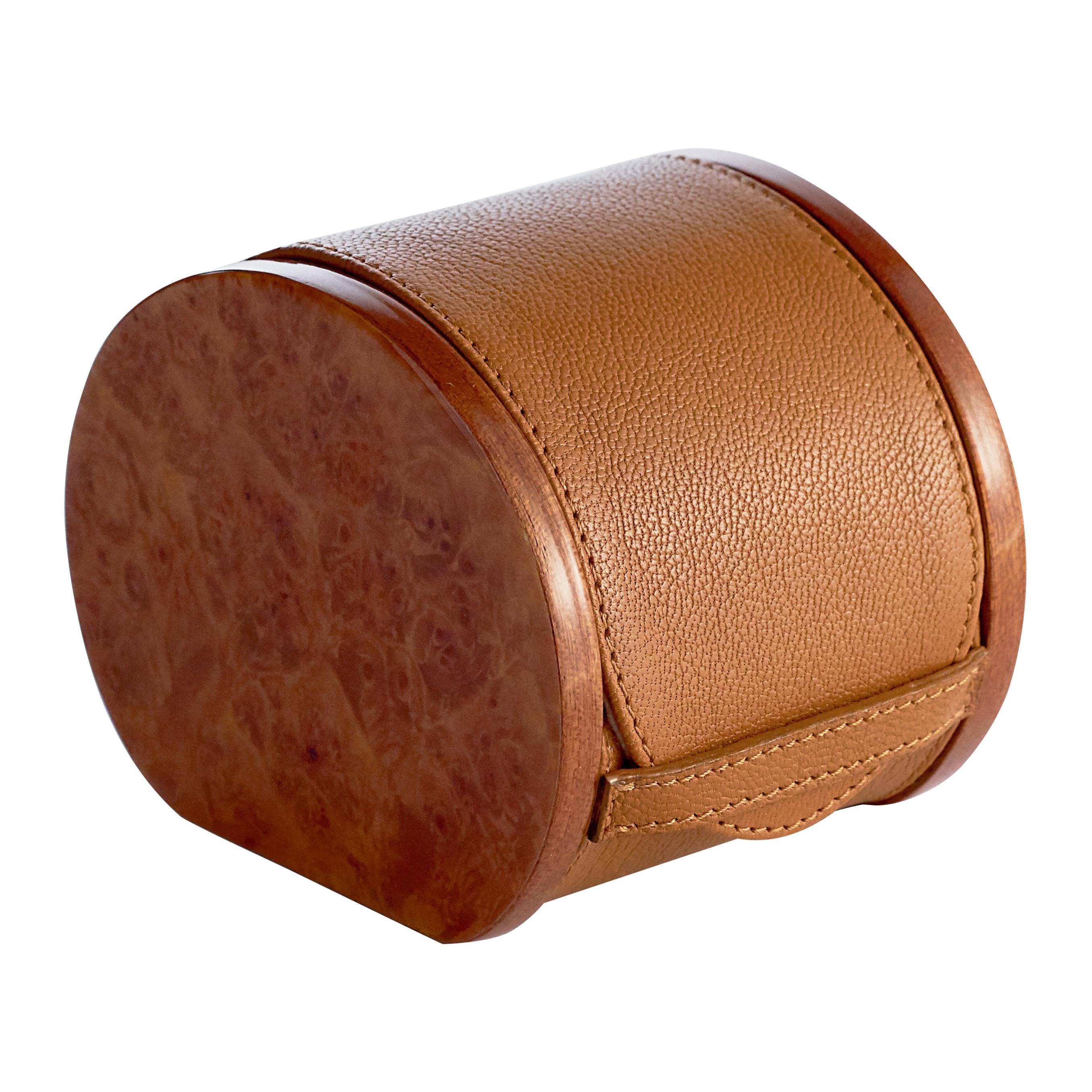 Brown (Brown Leather and Briar) Agresti Cuscino Watch Case