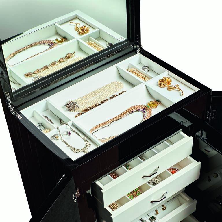 Contemporary Armored Jewelry Armoire Safe in White Maple Gioia Artico Agresti For Sale 3