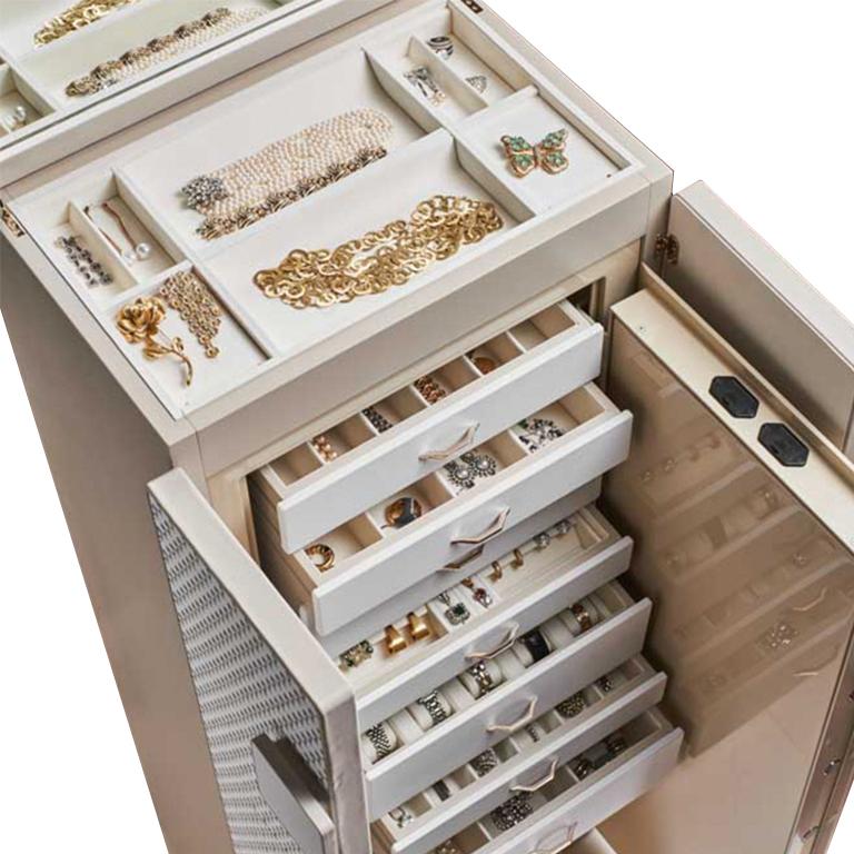 Italian Gioia Intreccio Contemporary Armored Jewelry Armoire Safe For Sale