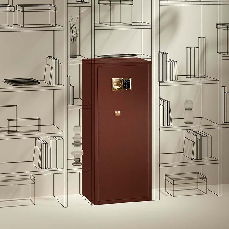 Metal safe varnished only in front for recessed placement in existing furniture. Opening with digital Touch Keypad and emergency key system. Available with watch winders, entirely made in Switzerland.

 