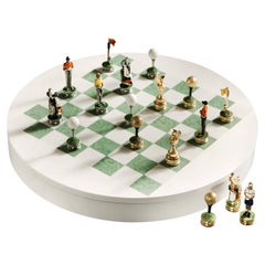 Ensemble d'échecs inspiré du golf en érable blanc piqué