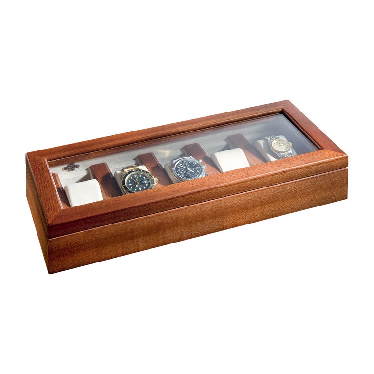 For Sale: Brown (Mahogany) Agresti Il Collezionista Box for 5 Watches