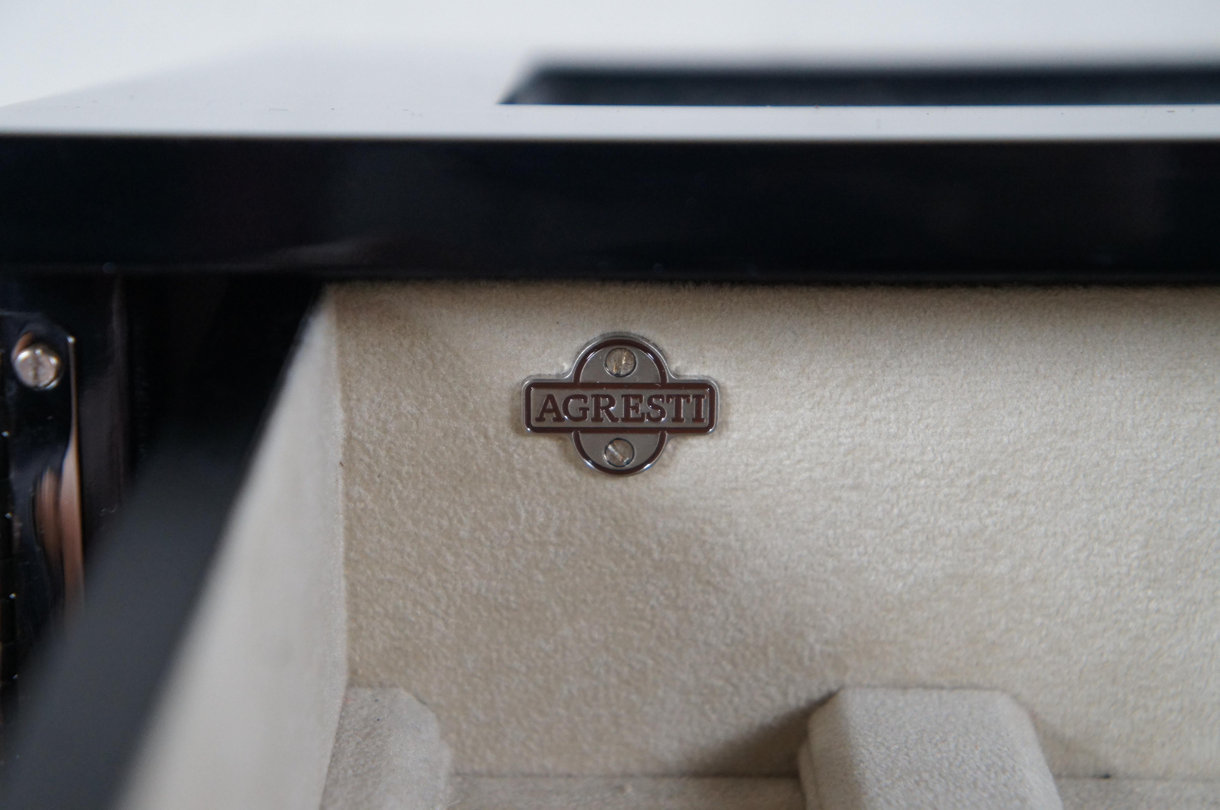Agresti Il Mio Tempo Ebano Laccato Italiano Moderno Wood Scatola Porta Orologi Serrature 5