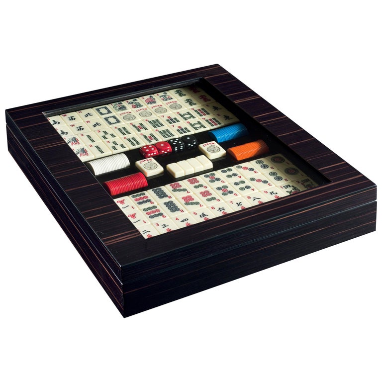 Mahjong Game Board in Black Polished Ebony Passione Di Gioco by