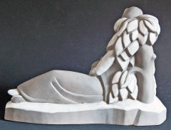 "Agriculture", High Style Art Deco Sculpture Depicting Laborer with Wheat
