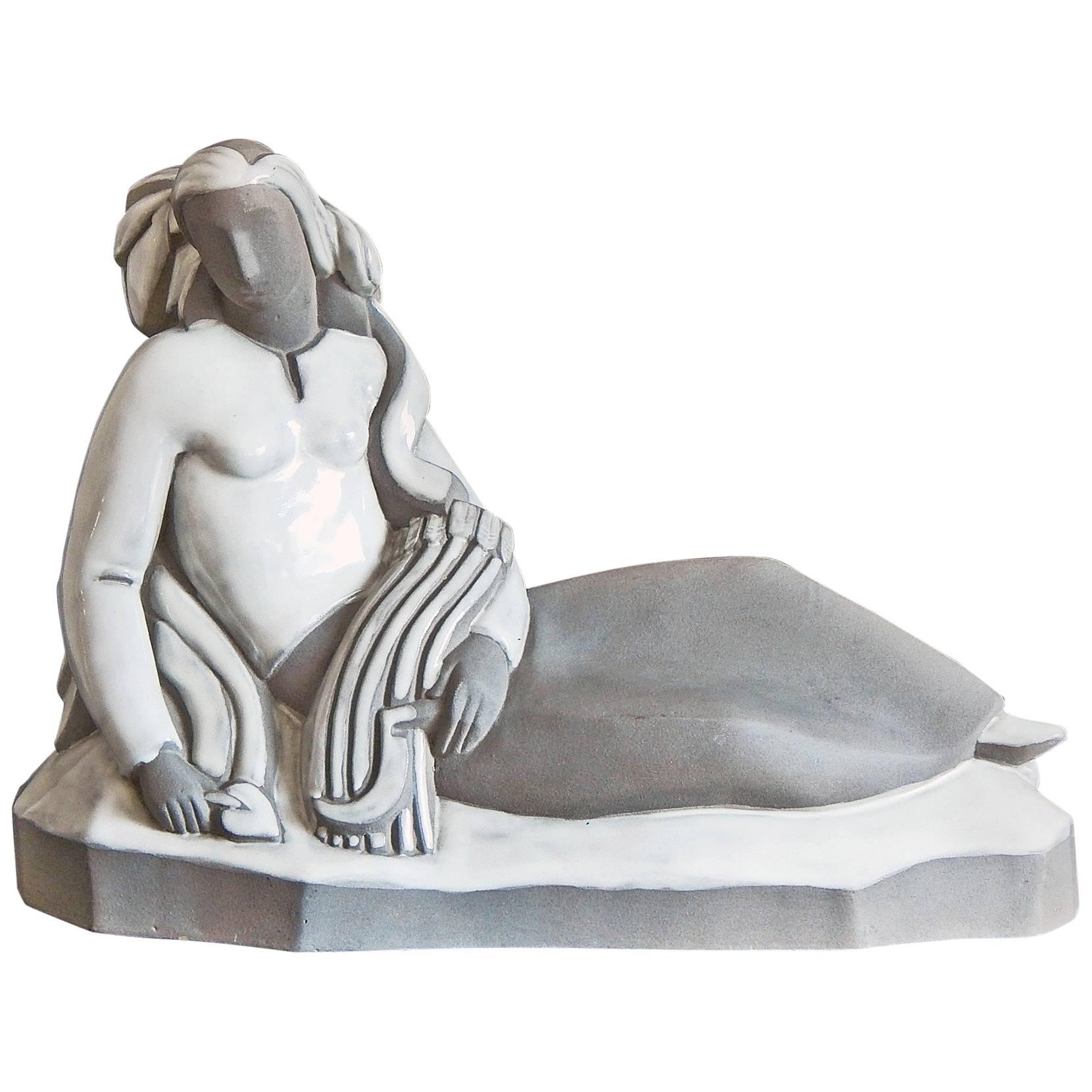 "Agriculture", High Style Art Deco Sculpture Depicting Laborer with Wheat For Sale