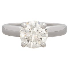 Bague de fiançailles solitaire en platine avec diamants AGS 3,10 carats