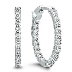 The Eternal Hoop - Oval Diamond Earrings Featuring 1 Carat of Diamonds