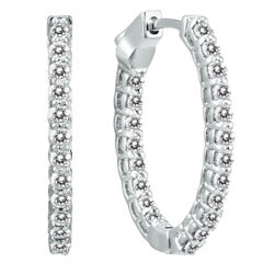 The Eternal Hoop - Oval Diamond Earrings Featuring 1 Carat of Diamonds