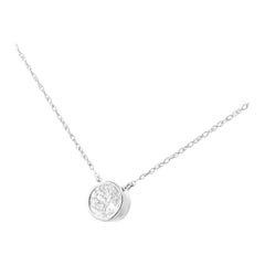 Verstellbare Halskette mit Anhänger, AGS-zertifiziertes 10K Weißgold 1/3 Karat Diamant
