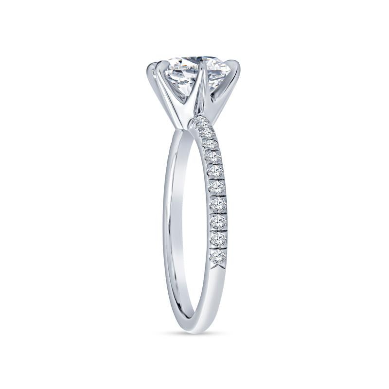 Anillo de compromiso de diamante natural brillante redondo certificado AGS de 1,42 quilates Corte redondo en venta