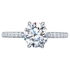 Anello di fidanzamento con diamante naturale a brillante rotondo da 1,42 carati certificato AGS