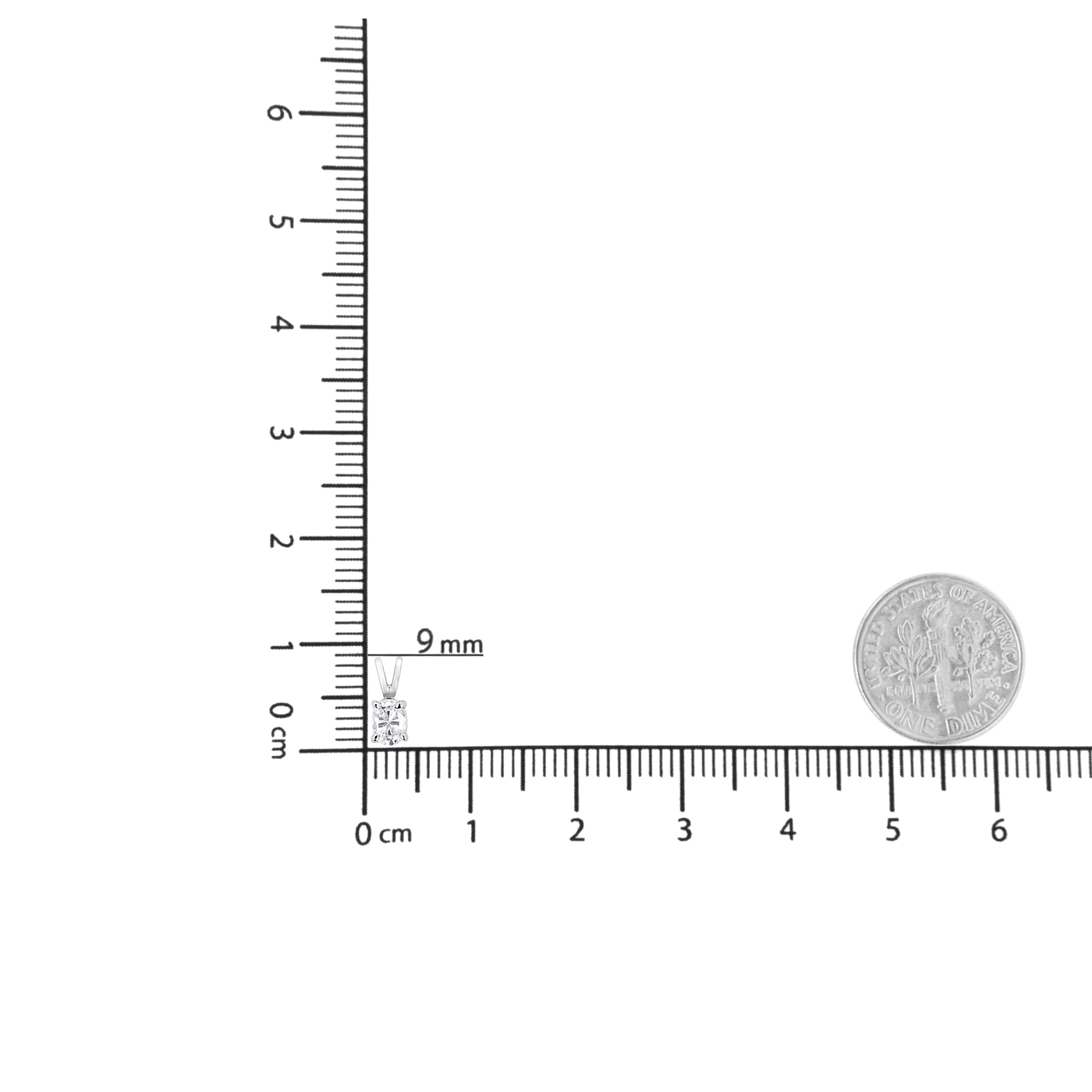Halskette mit ovalem Diamant-Anhänger, AGS-zertifiziert 14K Weißgold 1/3 Karat im Zustand „Neu“ im Angebot in New York, NY