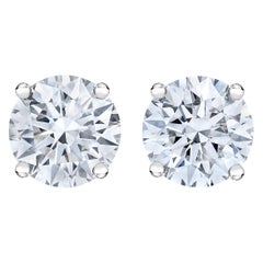 AGS-zertifizierte 14K Weißgold 1,0 Cttw Brillant Rundschliff Diamant Ohrstecker