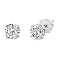 AGS zertifiziert 14K Weißgold 1,0 Cttw Solitär Diamant Ohrstecker