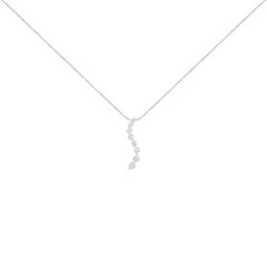 AGS Certified 14K White Gold 3.0 Carat Diamond Journey Pendant Necklace