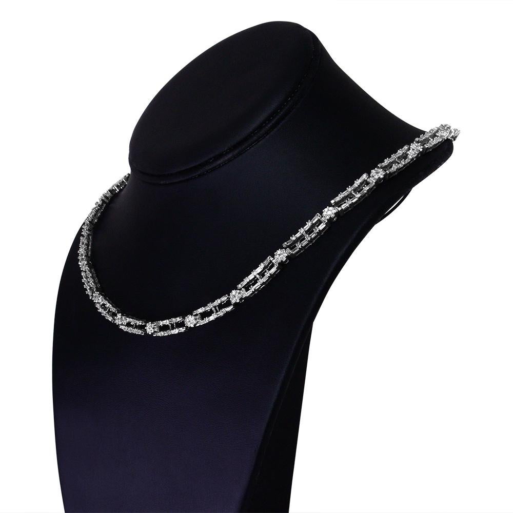 white gold choker necklace with diamond