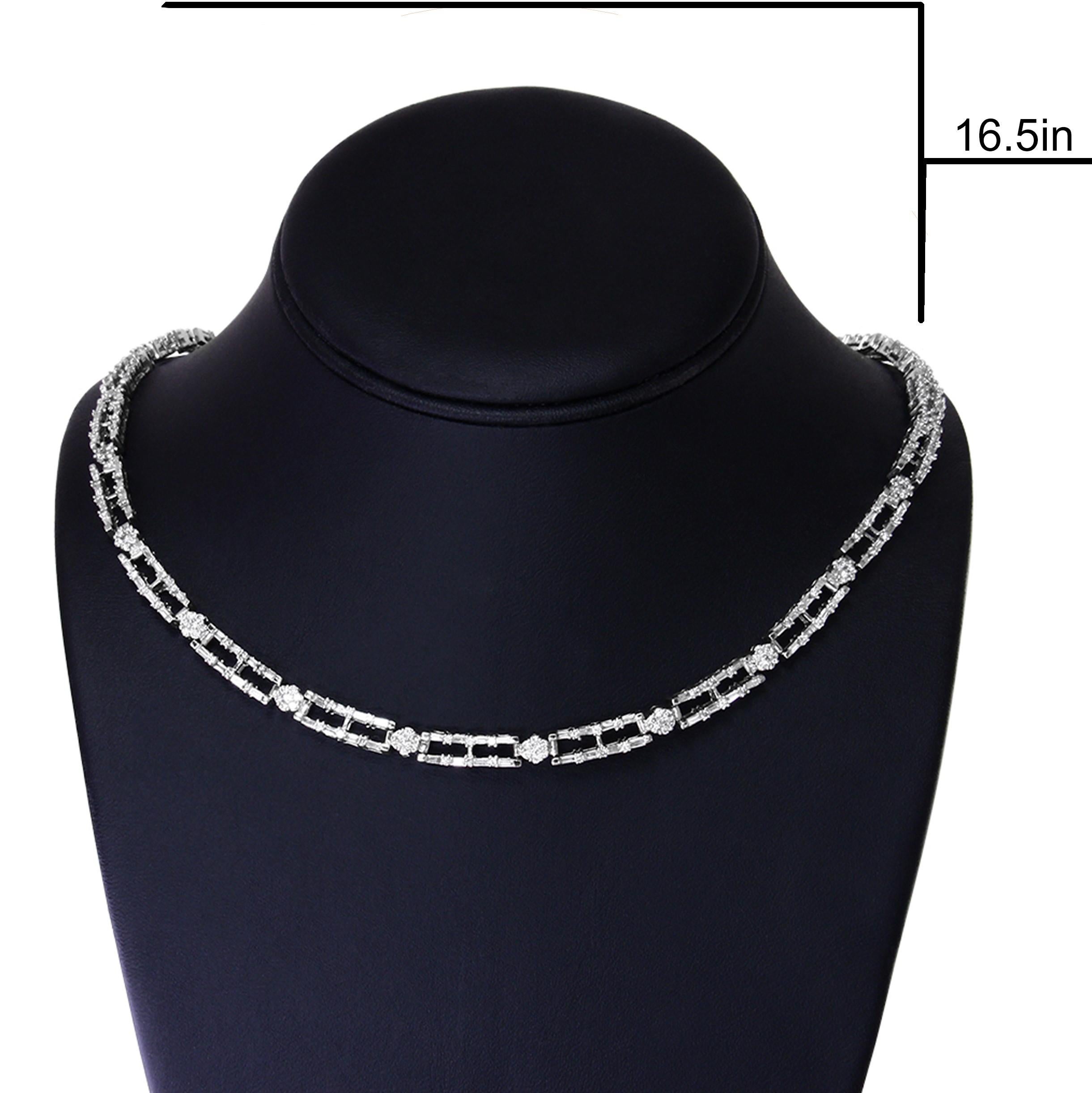 Choker-Halskette, AGS-zertifiziert 14K Weißgold 8 1/2 Karat Diamant 2