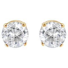 Ohrstecker mit Druckverschluss, GS-zertifiziert 14K Gelbgold 1/2 Karat Diamant