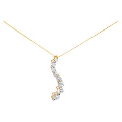 AGS Certificado 14K Oro Amarillo 3.0 Quilates Diamond Journey Collar Colgante