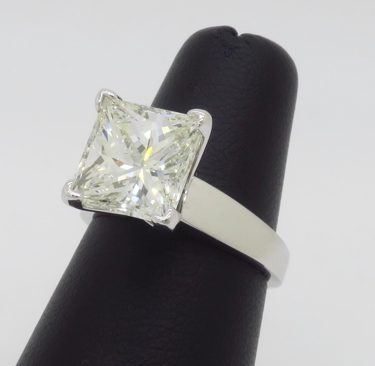 AGS Certified 3.82CT Princess Cut Diamond Solitaire Ring 5