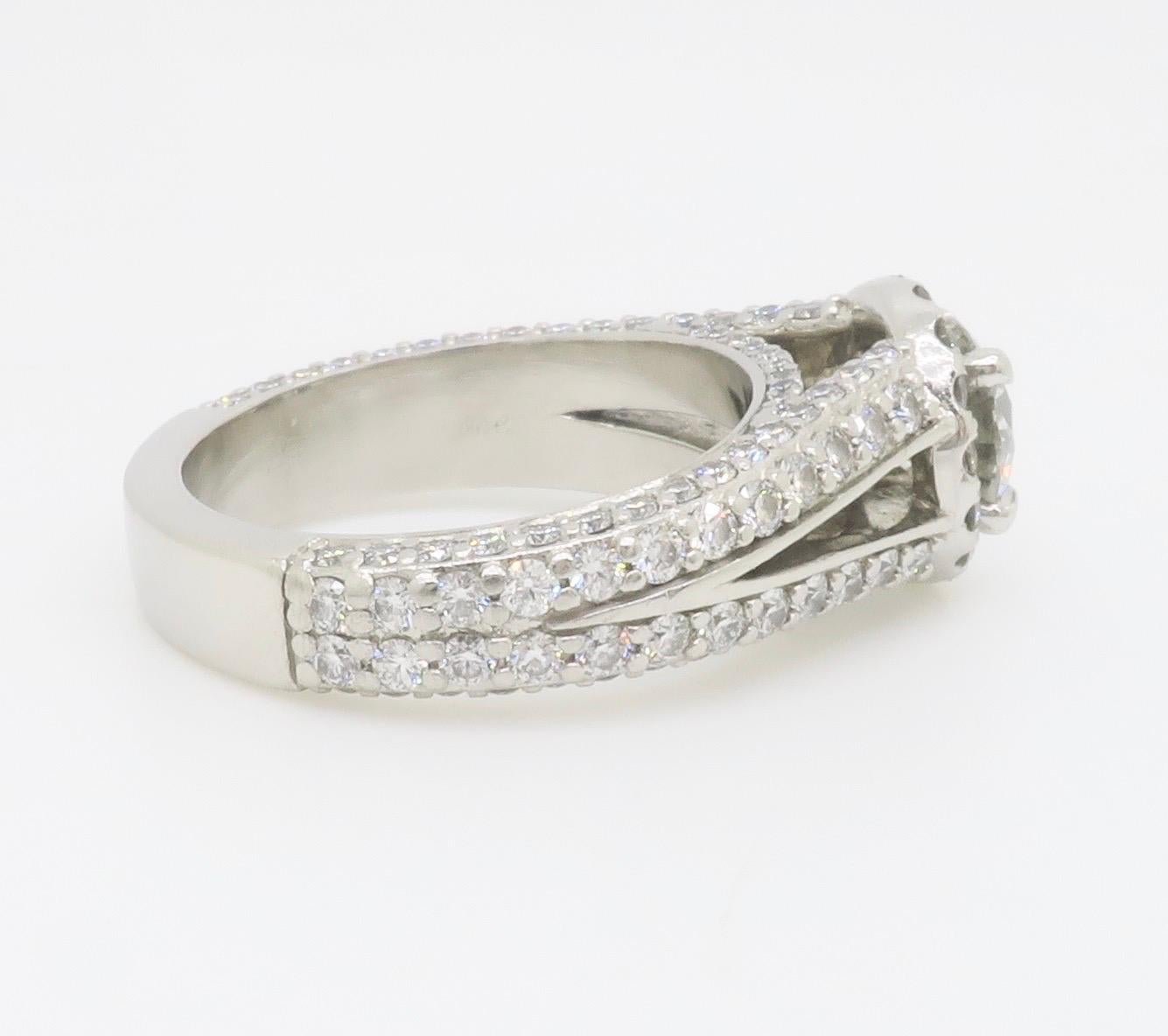 AGS Certified Diamond Halo Engagement Ring made by Brian Gavin For Sale 5