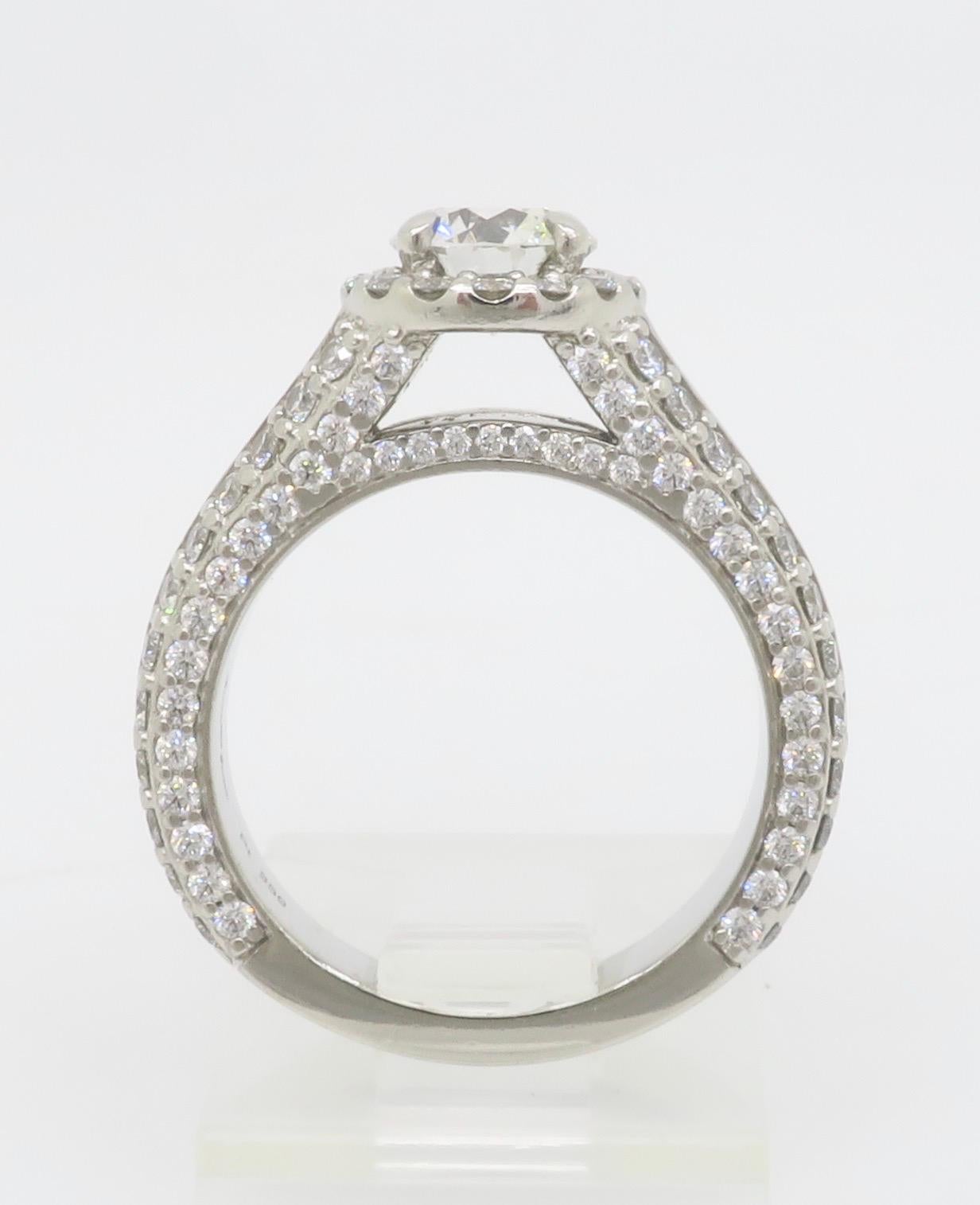 AGS Certified Diamond Halo Engagement Ring made by Brian Gavin For Sale 10