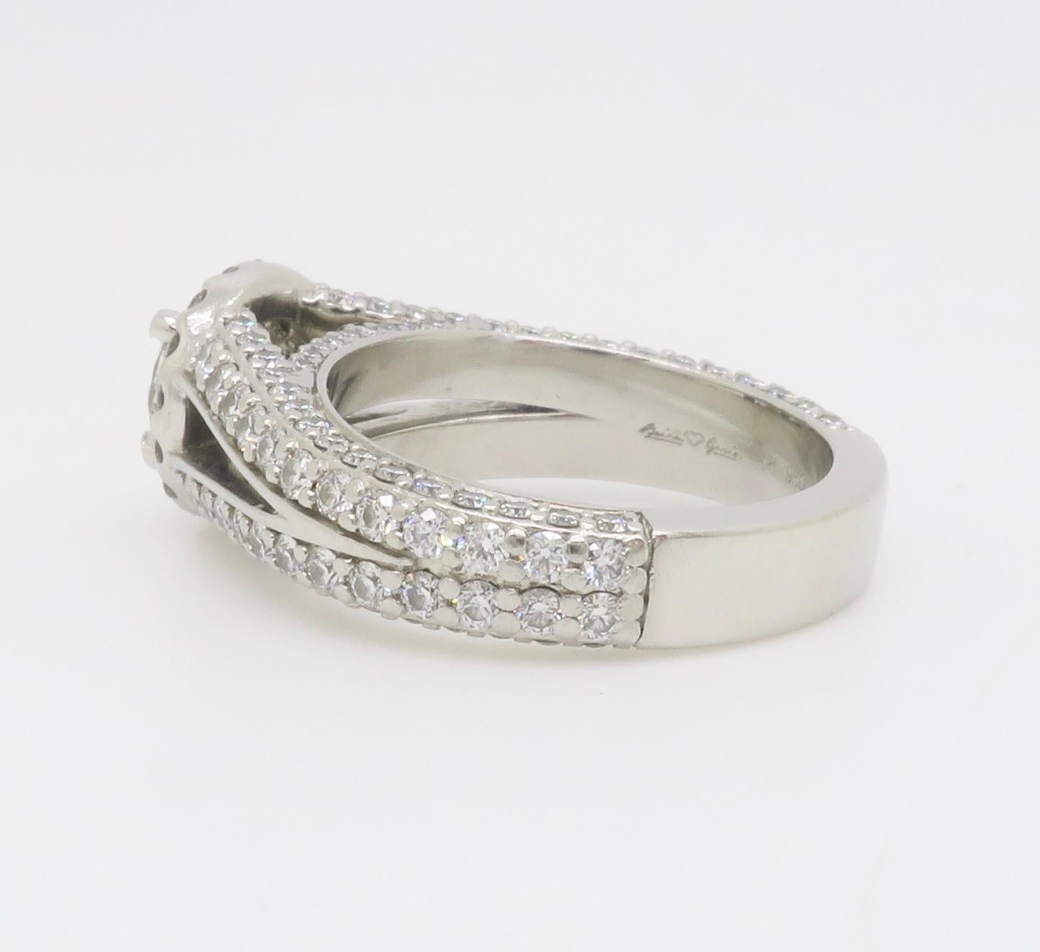 AGS Certified Diamond Halo Engagement Ring made by Brian Gavin For Sale 3