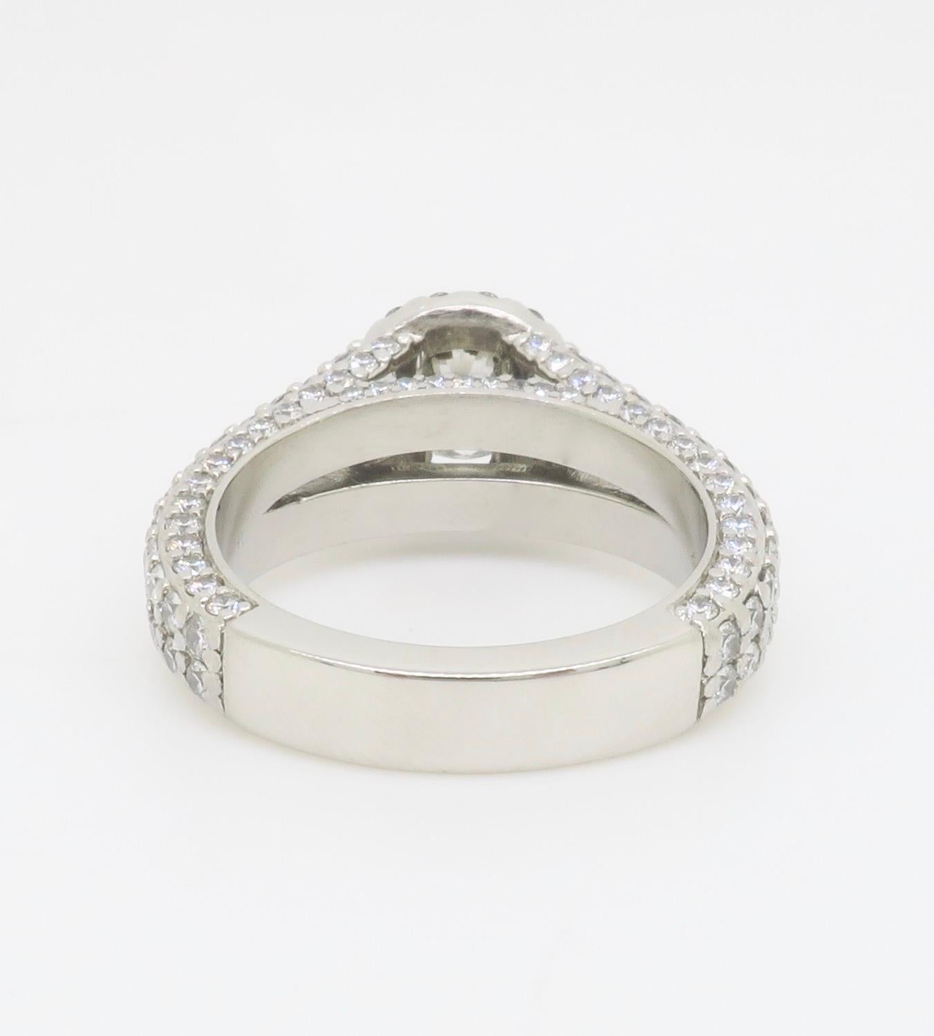 AGS Certified Diamond Halo Engagement Ring made by Brian Gavin For Sale 4