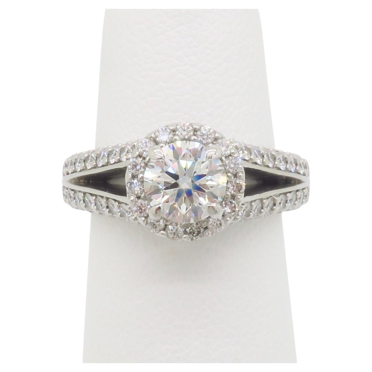 AGS Certified Diamond Halo Engagement Ring made by Brian Gavin