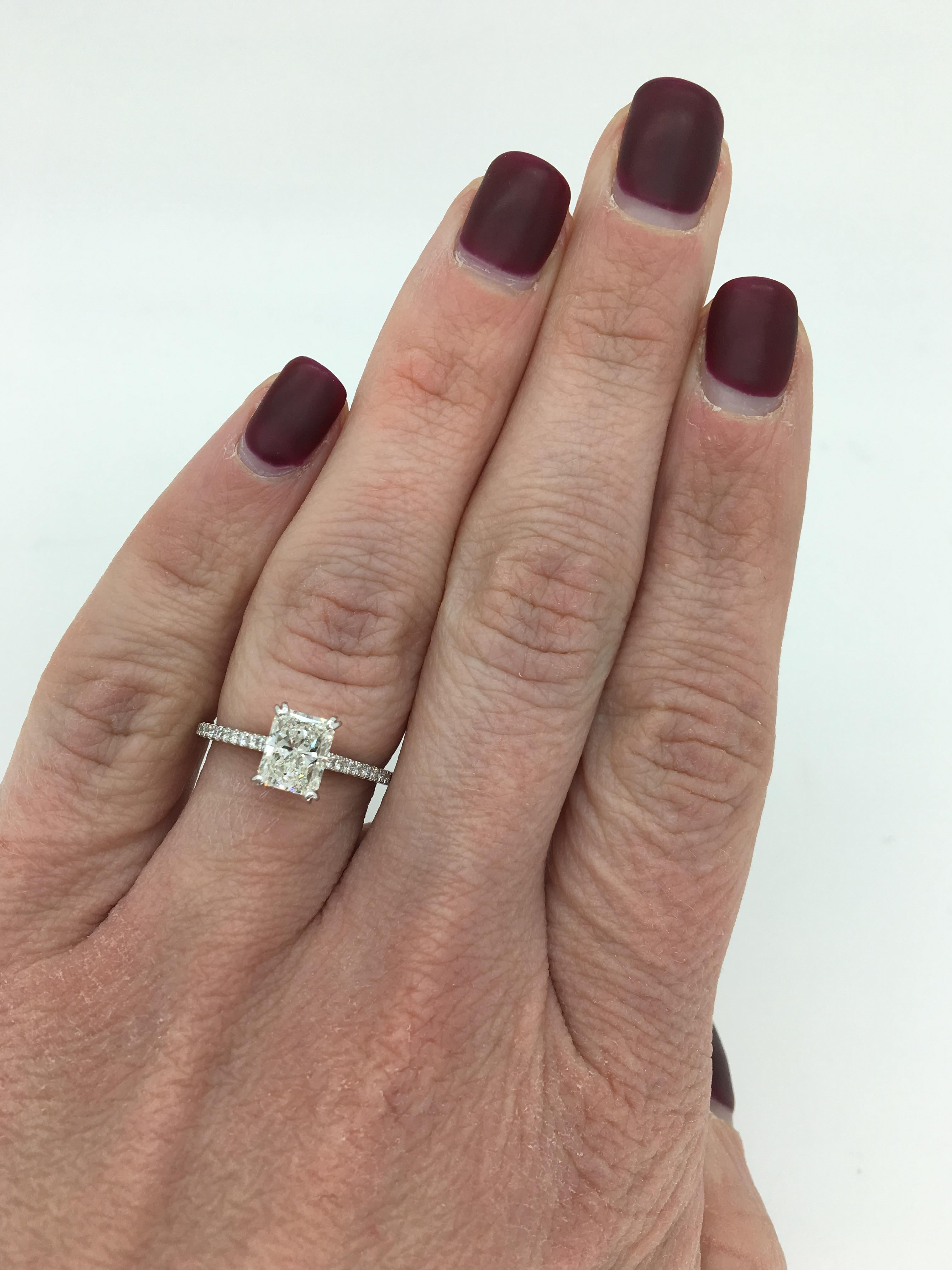 Stunning AGS Certified Sylvie diamond ring featuring approximately 1.322CTW of diamonds set in 14K white gold.

AGS Certified 104076147007
 
Center Diamond Carat Weight: 1.022CT
Center Diamond Cut: Cut Cornered Rectangular Brilliant
Center Diamond