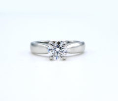AGS Certified Hearts on Fire 0.75 Carat Round Diamond Platinum Engagement Ring