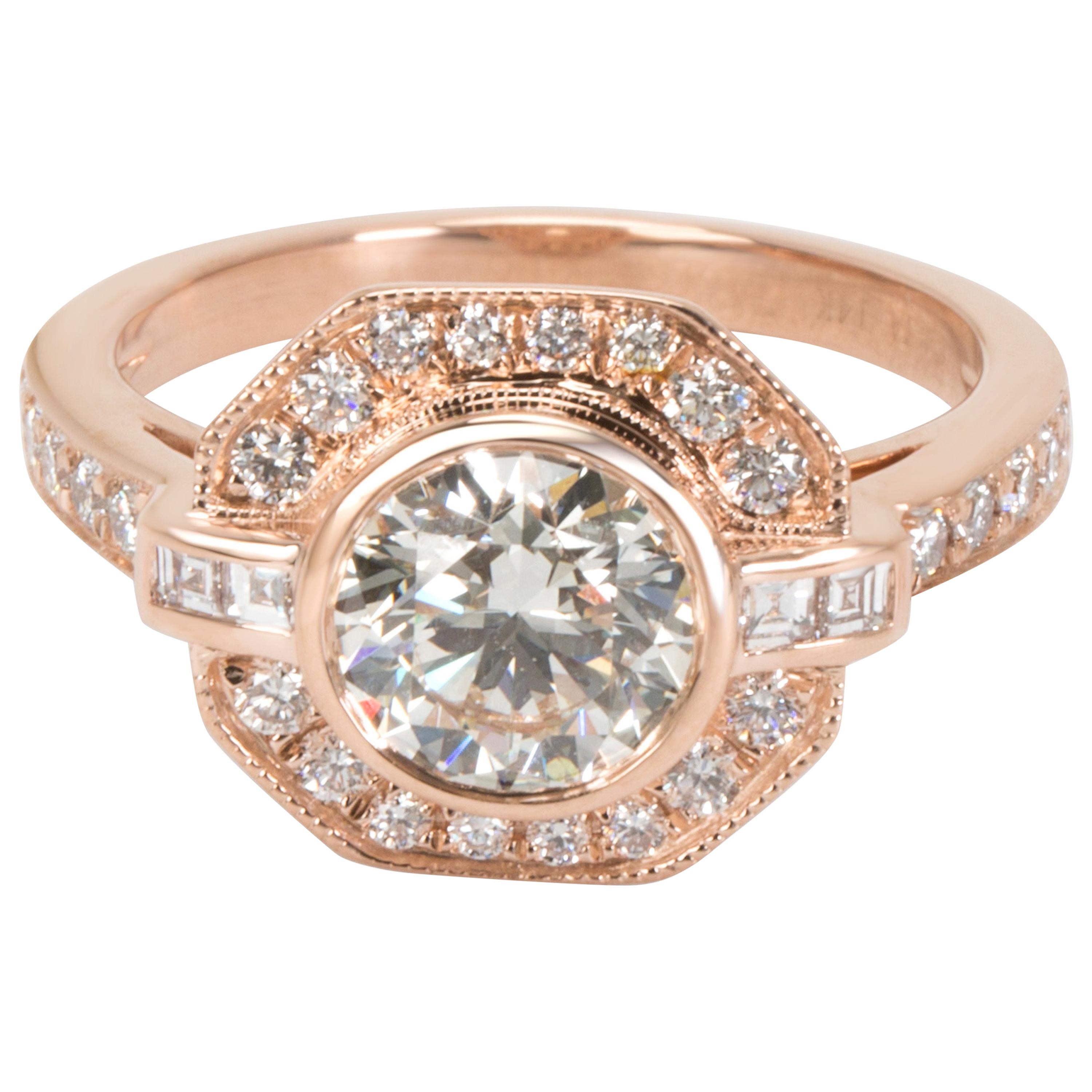AGS Certified James Allen Diamond Engagement Ring in 14 Karat Rose Gold