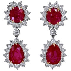 Spectra Fine Jewelry GRS zertifizierte burmesische Rubin-Diamant-Ohrringe